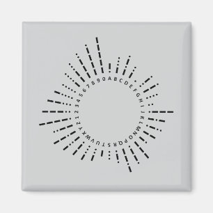 Imán Alfabeto Código Morse – Diseño Gris Acero