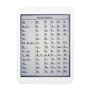 Imán Alfabeto de Cherokee, desarrollado en 1821 (impres