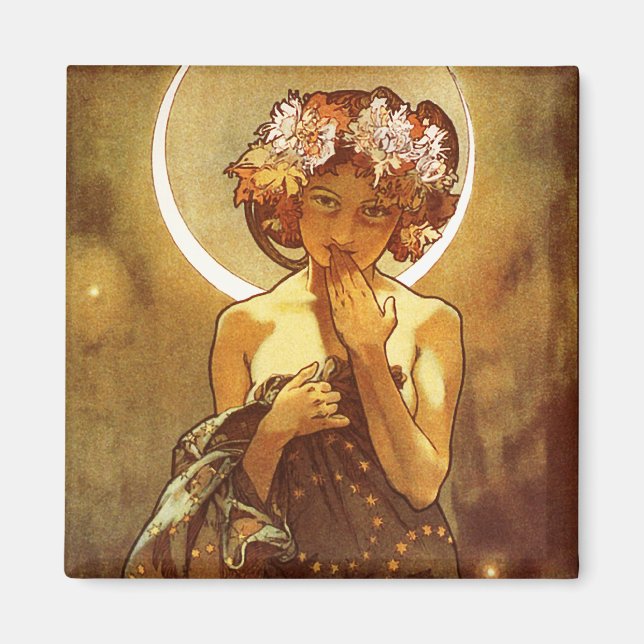 Imán Alfons Mucha: Luna (Frente)