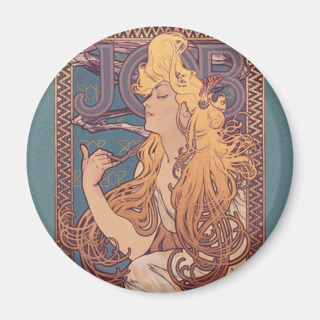 Imán Alfonse Mucha Job Art Nouveau (Frente)