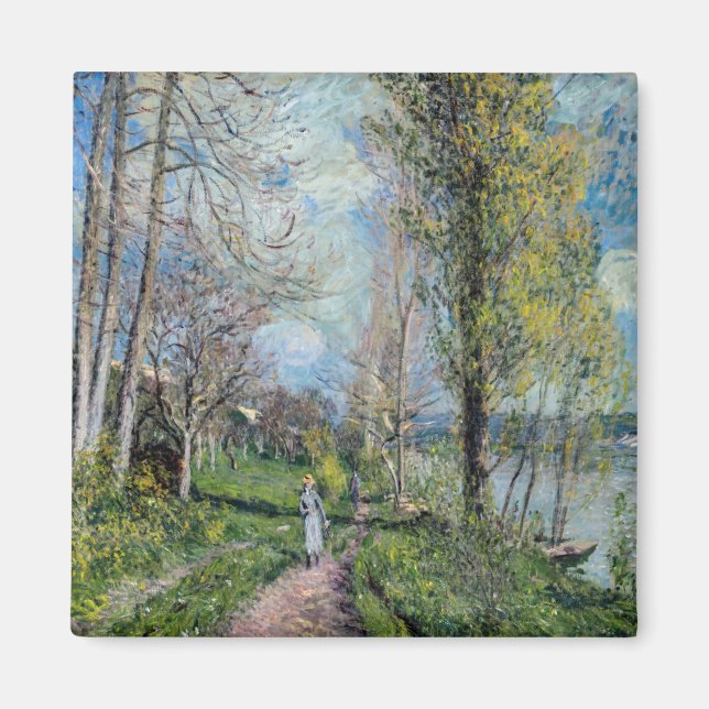 Imán Alfred Sisley - Bancos del Sena en By (Frente)
