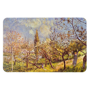 Imán Alfred Sisley Orchard en primavera