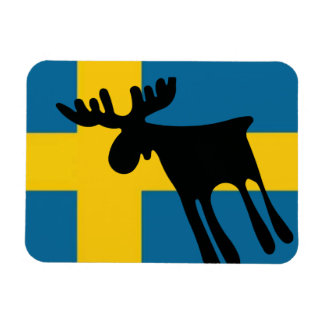 Imán Älg / Moose med Svenska flaggan