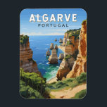 Imán Algarve Portugal Viajes Arte Vintage<br><div class="desc">Diseño de arte vectorial de algarve. El Algarve,  la región más meridional de Portugal,  es conocida por sus playas del Atlántico y sus complejos de golf.</div>