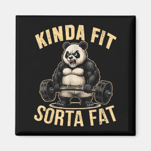 Imán Algo en forma un poco gordo - Panda divertido leva