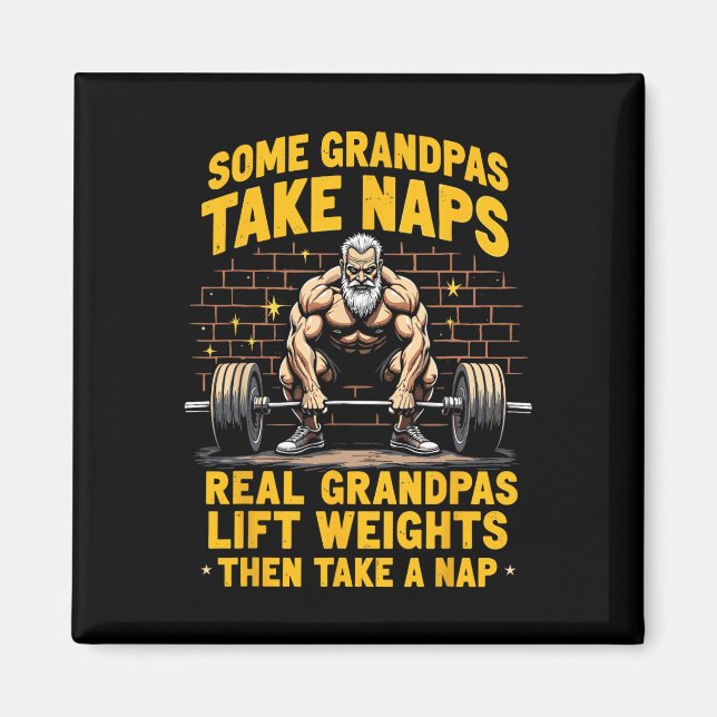 Imán Algunos abuelitos toman Naps Pesos de Levantamient (Frente)