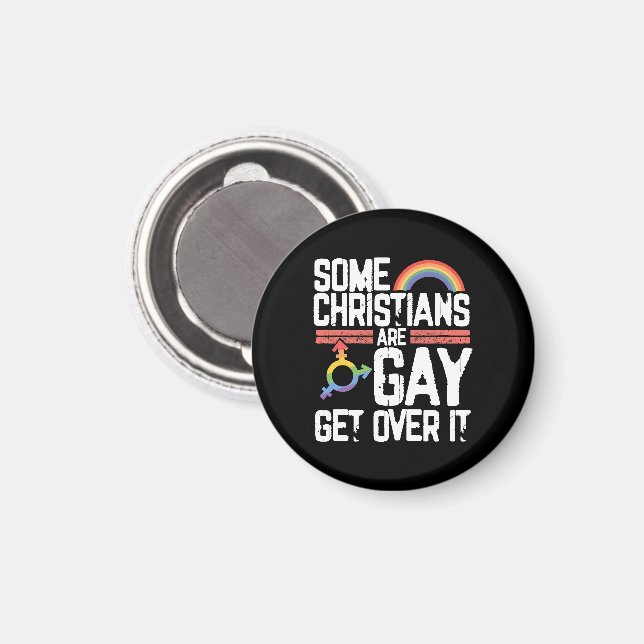 Imán  Algunos cristianos son gay, supérenlo (Anverso/Reverso)
