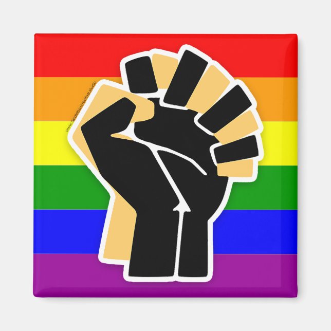 Imán Aliado negro LGBTQ (Frente)