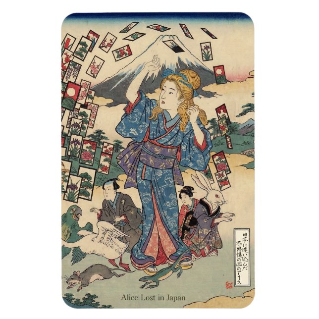 Imán Alice Lost in Japan | Ukiyo-e Floating Wonderland (Vertical)