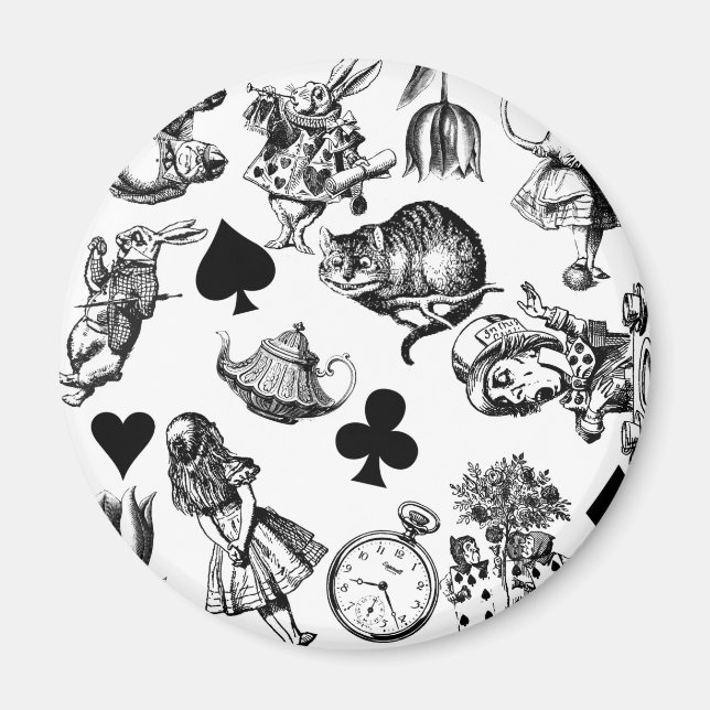 Imán Alice White Rabbit Wonderland Classic (Frente)