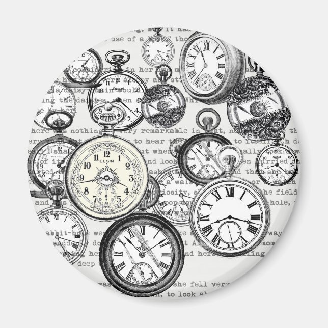 Imán Alicia de Conejo Blanco en Relojes de Maravilla (Frente)