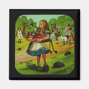 Imán Alicia en croquet del flamenco del país de las