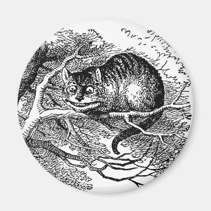 Imán Alicia vintage en el país de las maravillas, gato 