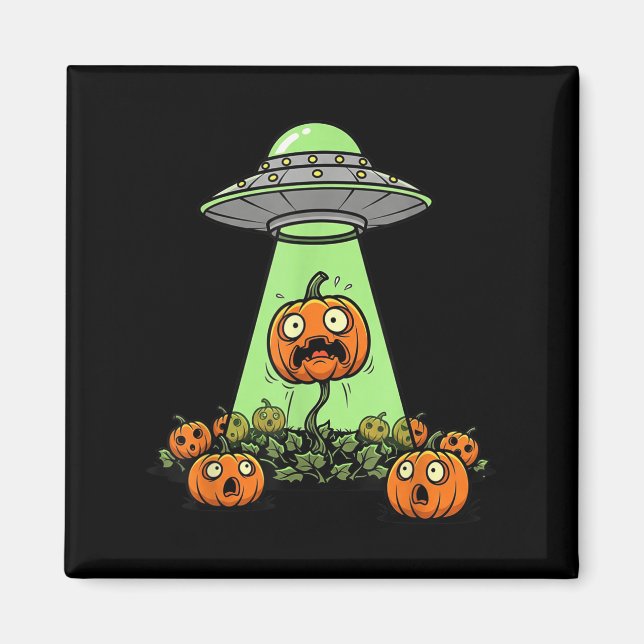 Imán Alien Abducción Funny Calabaza Halloween Luz Ufo (Frente)