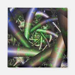 Imán Alien Arte fractal multicolor