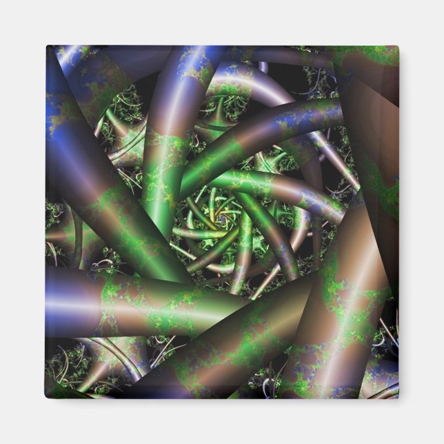 Imán Alien | Arte fractal multicolor (Frente)