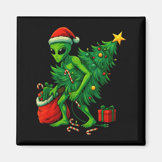 Imán Alien Christmas Tree Lights Xmas Boys Men  (Frente)
