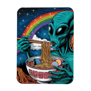 Imán Alien Eating Noodles