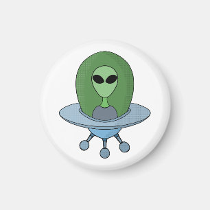 Imán Alien en su pequeña nave espacial
