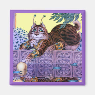 Imán Alien Kitty Square Magnet