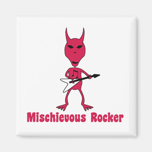 Imán Alien Mischievous Rocker Square Magnet (Frente)
