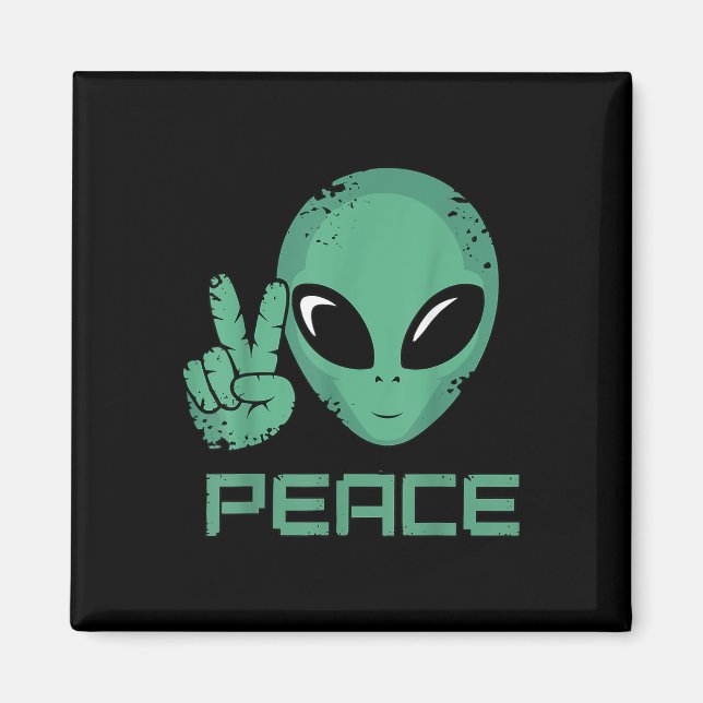 Imán Alien Peace Hippie Ufo (Frente)