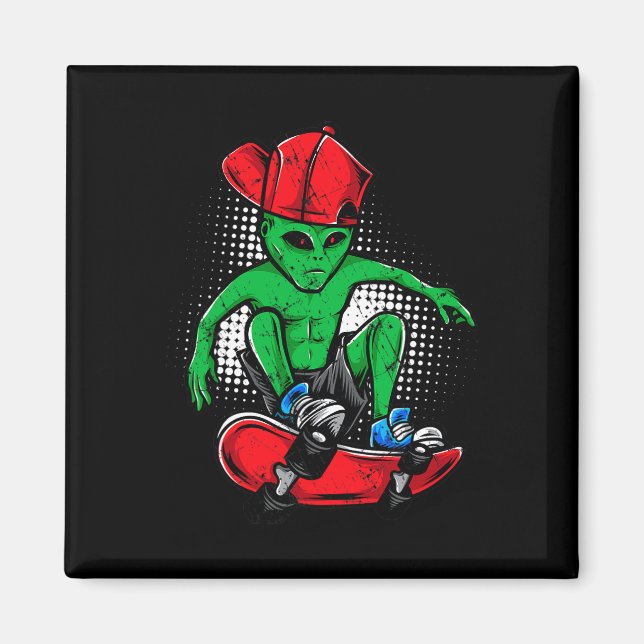 Imán Alien Skateboarder Tee Ufo's Believer Skateboardin (Frente)