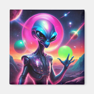Imán alienígena de espacio brillante colorido