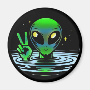 Imán Alienígena Extraterrestre dando Signo de Paz