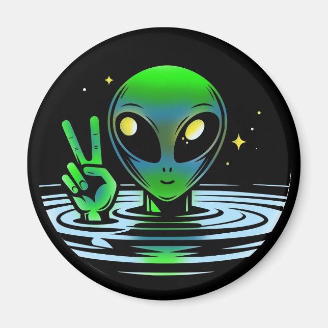 Imán Alienígena Extraterrestre dando Signo de Paz (Frente)
