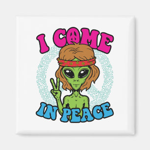 Imán Alienígena Hippie, vengo en señal de paz trippy