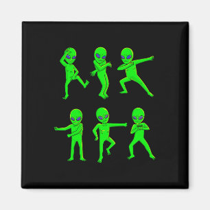 Imán Alienígenas bailarinas Halloween Green Alien baila