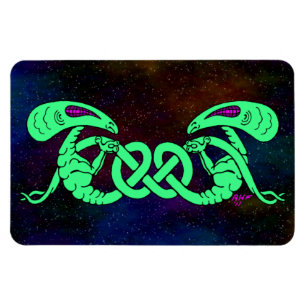Imán Aliens Entwined (Aliens and Celtic Knot)