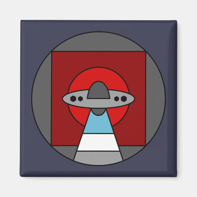Imán Aliens UFO Colorful Geometric (Frente)