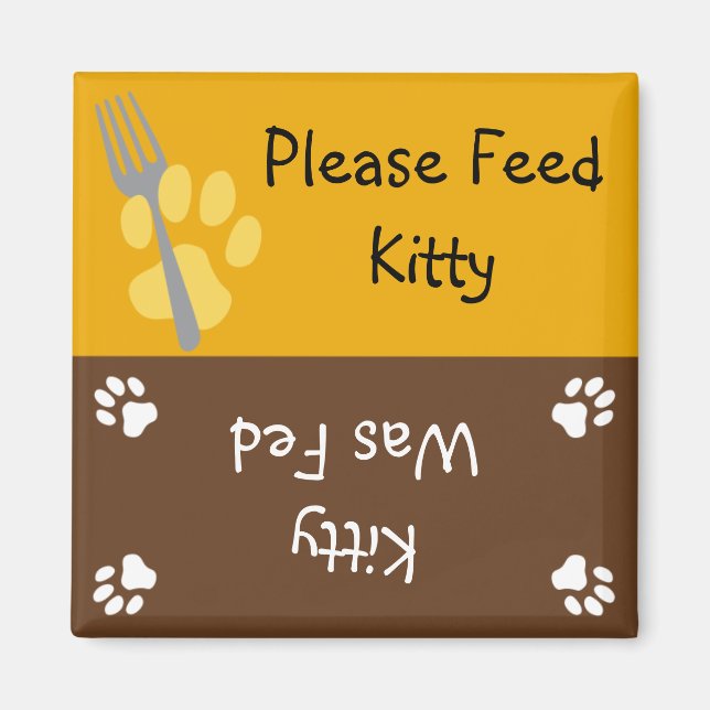 Imán Alimentar al gato (Frente)