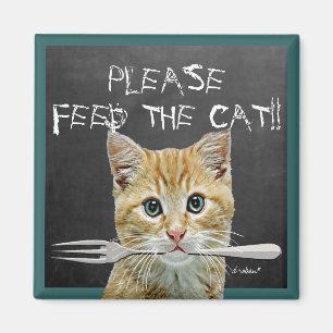 Imán ¡Alimente por favor el gato! -
