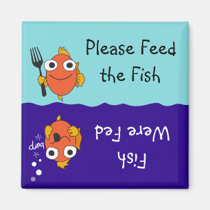 Imán Alimente por favor los pescados