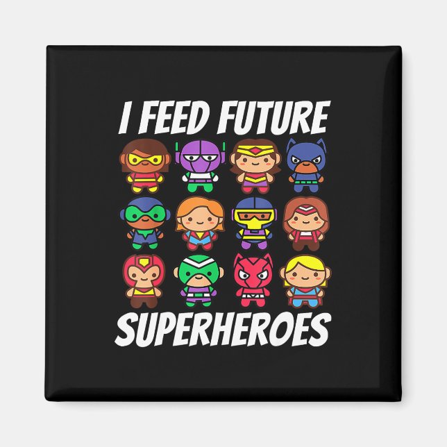 Imán Alimento a futuros superhéroes escolares Lunch Lad (Frente)