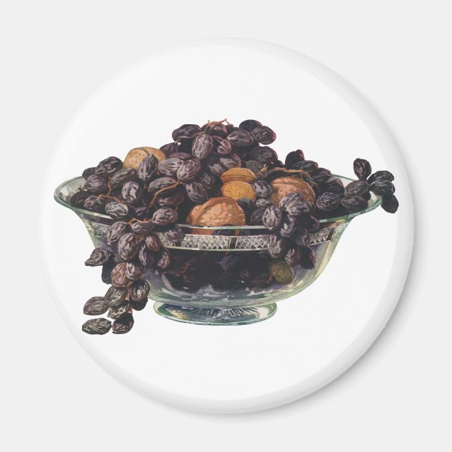 Imán Alimentos, nueces y almendras de época, frutas y n (Frente)