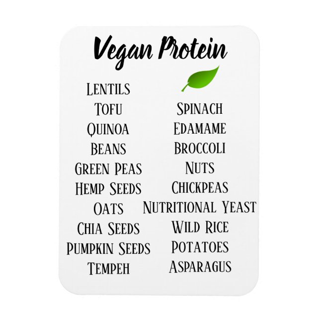 Imán Alimentos veganos ricos en proteínas (Vertical)