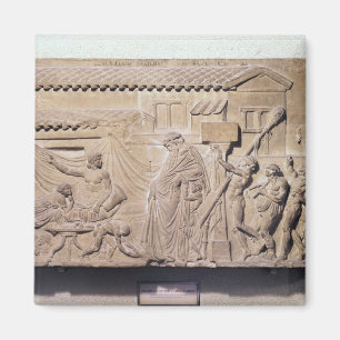 Imán Alivio que representa Dionysus en el hogar de