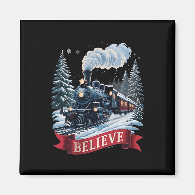 Imán All Aboard Polar Express Christmas North Pole Xmas (Frente)