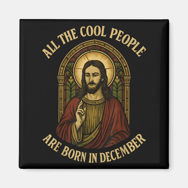 Imán All Cool People Are Born In December Birthday Chri (Frente)