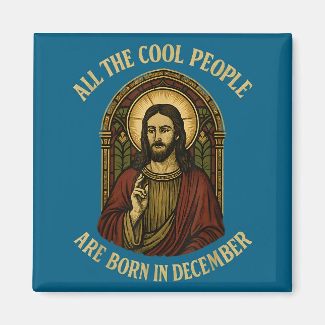 Imán All Cool People Are Born In December Birthday Chri (Frente)