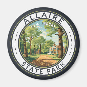 Imán Allaire State Park New Jersey Travel Art Badge