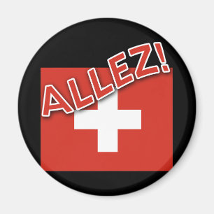 Imán ALLEZ con la bandera suiza