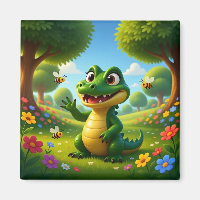 Imán Alligator Andy – Kids Art Magnet - Hello Bees (Frente)