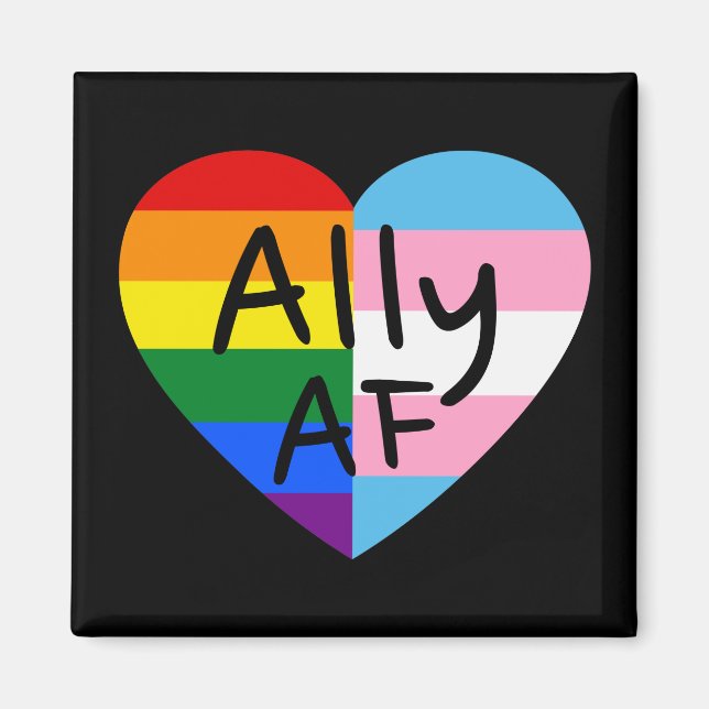 Imán Ally AF III - Orgullo gay de la bandera LGBTQ (Frente)