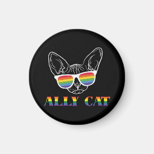 Imán Ally Cat   Gato corto   Arcoiris   Orgullo