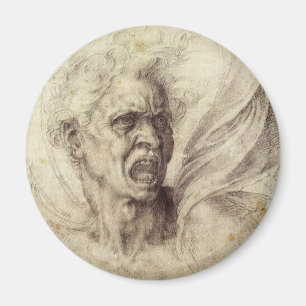 Imán Alma condenada de Miguel Ángel, Cabeza de un hombr